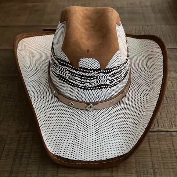 Other - Kids Brown and White Straw Cowboy Hat - Unbranded